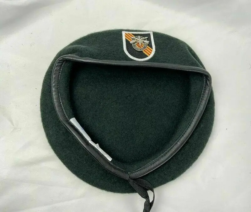 VIETNAM WAR US ARMY 5TH SPECIAL FORCES GROUP Blackish GREEN BERET MILITARY HAT WOOLEN CAP Military REPRO 240603bj