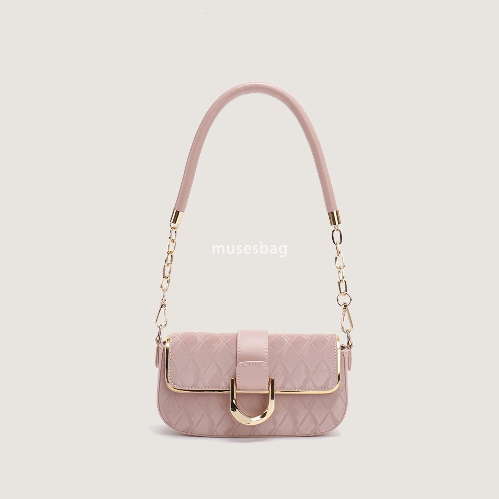 New high-end minimalist and stylish small square bag versatile diamond grid chain small bag underarm single shoulder crossbody bag, trendy