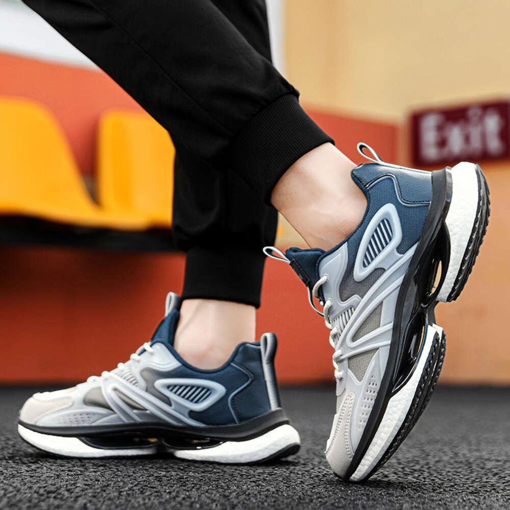 2023 high quality men's fashion Glow sports cushion breathable Shock absorption Popcorn sole running shoes