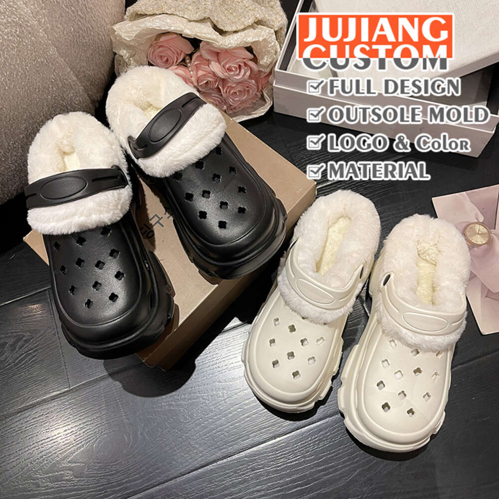 Women's Flat Sandals Winter Platform Slippers Warm Customized Heels 2023 Charms Wholesale