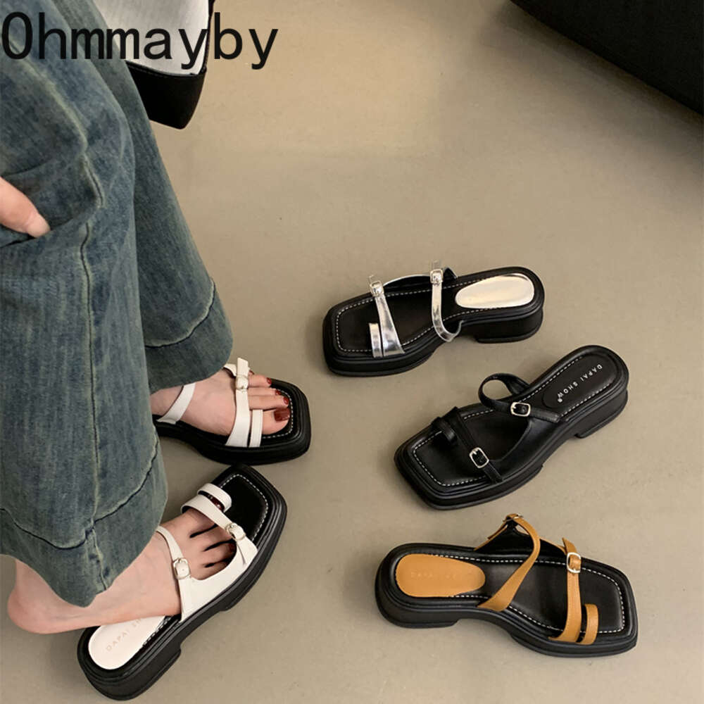 2024 Summer Platform Women Slipper Fashion Clip Toe Slip On Wedges Heel Slides Ladies Elegant Beach Sandal Shoes 36b77