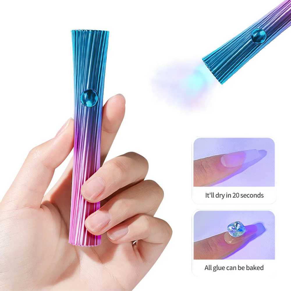 Dryers LULAA Mini Portable Gel Nail Polish Drying Uv Led Lamp For Nails Dryer Rechargeable Manicure Products G240529