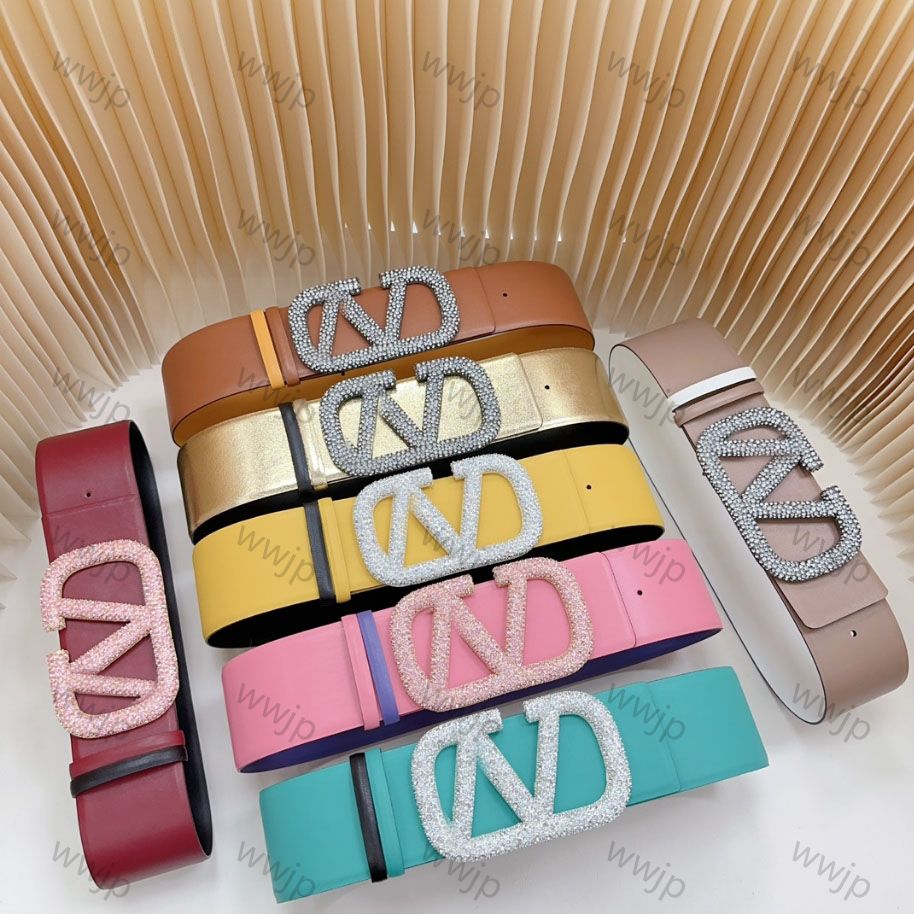 belt for woman designer belts women luxury belt Diamond buckle 7CM width leather 95-125CM belts silver Purple High quality waistband fashion Evening Party Clothing