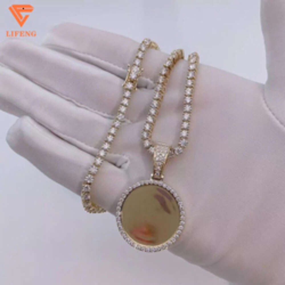 Hip Hop Jewelry Pendant Diamond Moissanite Tennis Chain Custom Picture Jewelry Photo Pendant Necklace