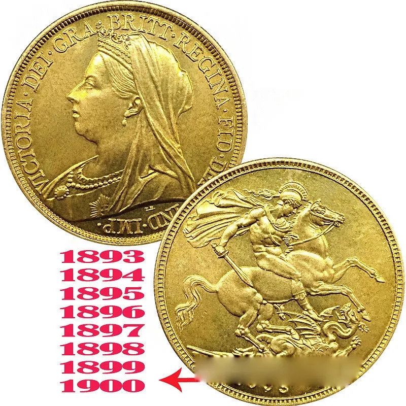 1887-1900 Victoria Sovereign Coins 14PCS/Set 38mm Small Gold Souvenir Coin Collectible Commemorative Coin
