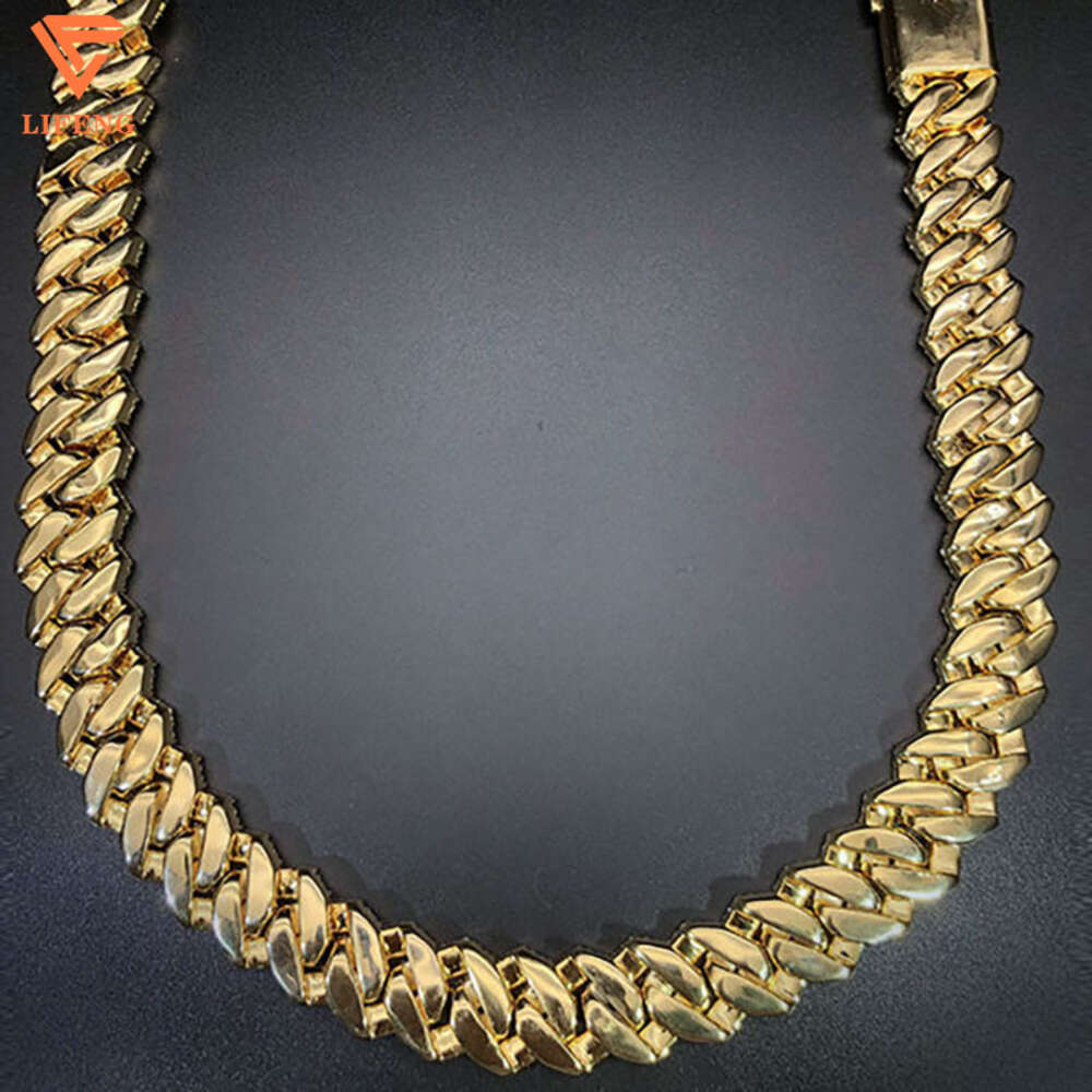 Moissanite Hip Hop Jewelry 18mm 3 Rows Diamond Cuban Link Chain Necklace Iced Out