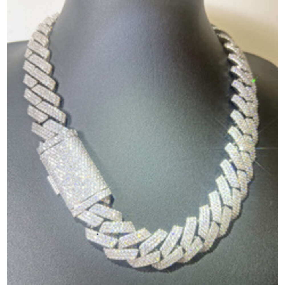 Custom Miami 10k 14k Gold Plated Hip Hop Jewelry Moissanite Silver Cuban Link Chain for Bracelet/necklace