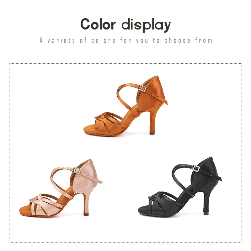 DKZSYIM Latin Dance Shoes Women Ballroom Tango Dancing Shoes Suede Soles Silk Party Salsa Dance Shoes for Ladies Sandals 240607