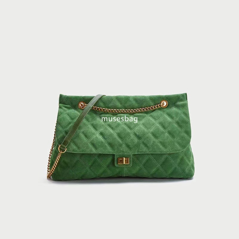 Spring, Summer, Autumn, and Winter New Korean Edition Large Capacity High Quality Textured Frosted Diamond Grid Bag Chain Strap Crossbody Shoulder Bag