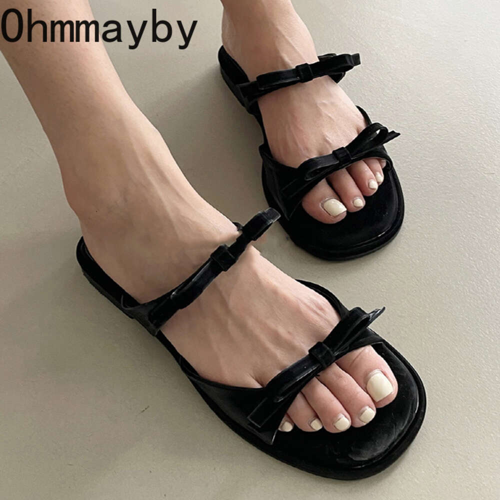 2024 Summer Women Slippers Fashion Elegant Open Toe Beach Slides Shoes Ladies Outdoor Street Style Flats Sandalias 8d6b8