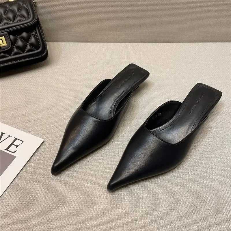 Summer Low Heel Sandals White Rubber Slides Mules Shoes for Women 2024 Outside Woman Slippers Normal ComfortableL464 b51