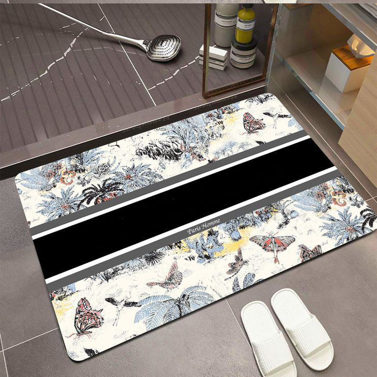 Fashion Fancy Carpets Designer Rug Round Brand Footcloth Bathroom Non Slip Rugs Letter Room Decor Water Absorption Bath Mat
