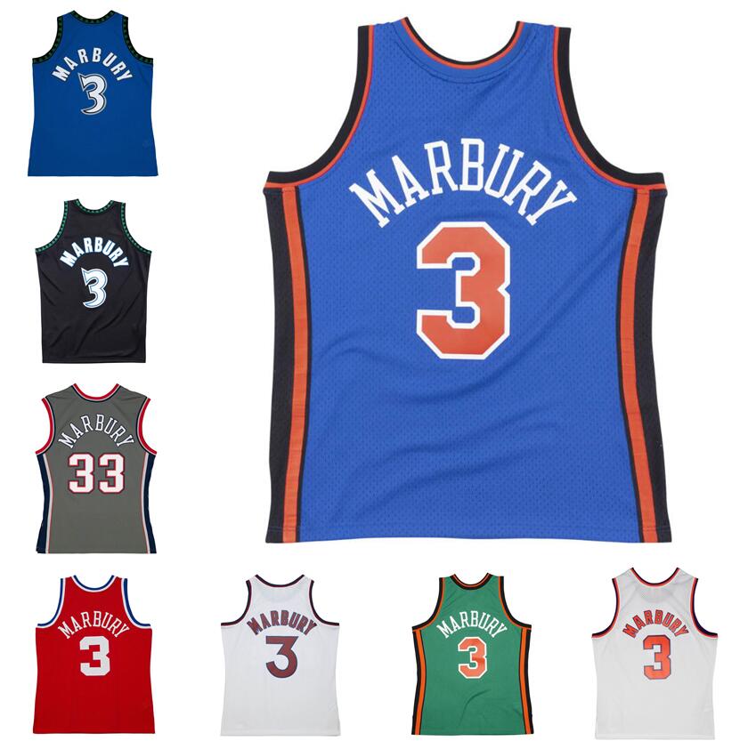 Stephon Marbury stitched Basketball Jerseys 1996-97 97-98 02-03 03-04 05-06 MN Hardwoods classic retro jersey Men youth women S-6XL