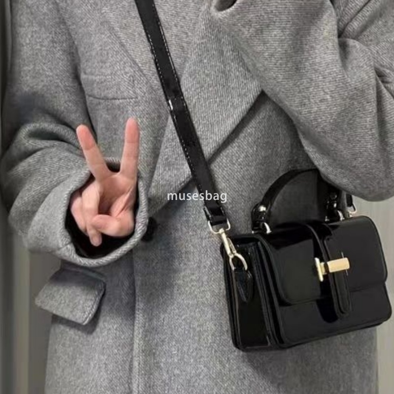 Internet celebrity women's bag stylish luxurious niche versatile portable small square bag high-end texture glossy single shoulder crossbody bag