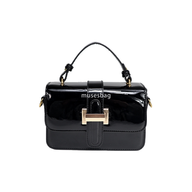 Internet celebrity women's bag stylish luxurious niche versatile portable small square bag high-end texture glossy single shoulder crossbody bag