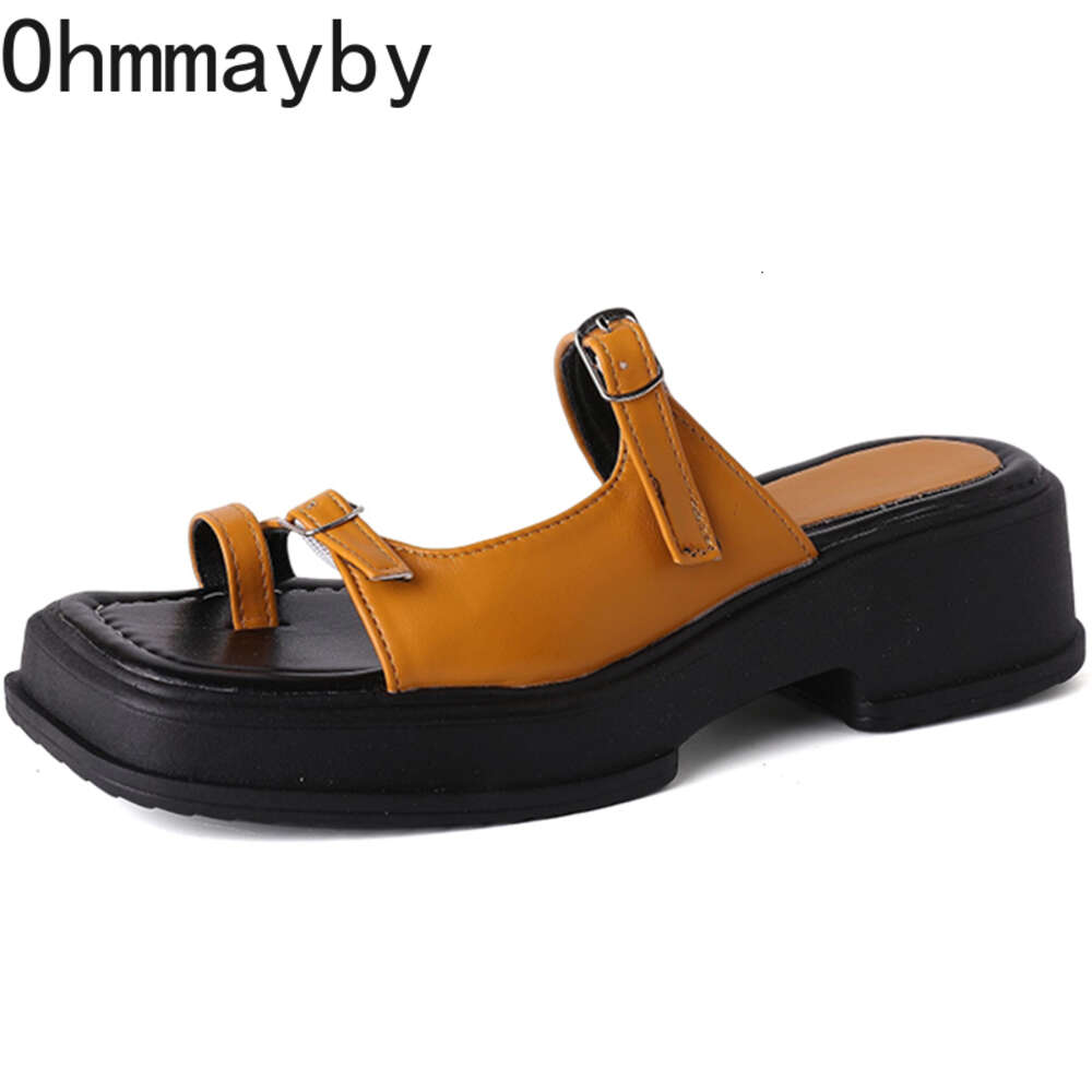 2024 Summer Platform Women Slipper Fashion Clip Toe Slip On Wedges Heel Slides Ladies Elegant Beach Sandal Shoes 36b77