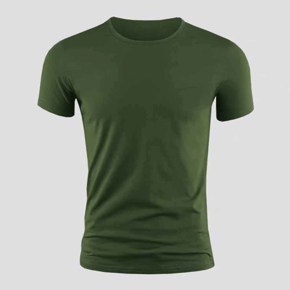 summer Mens Short Sleeve TShirt Basic Plain Casual Gym Muscle Crew Neck Tshirts Slim Fit Tops Tee Clothing For Man k7J3