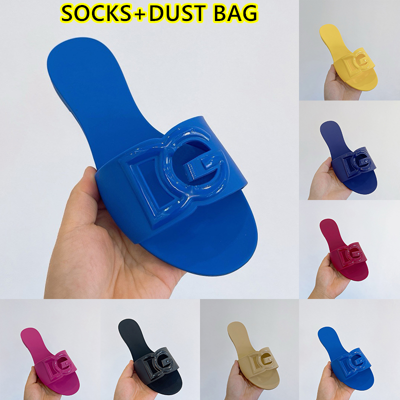 Dag Sandals For Women Fashion Designer Slides sandale Flat Heels waterproof Dazzling Blue Classic Black Rubber Slippers Mules 24SS New claquette female luxe shoes