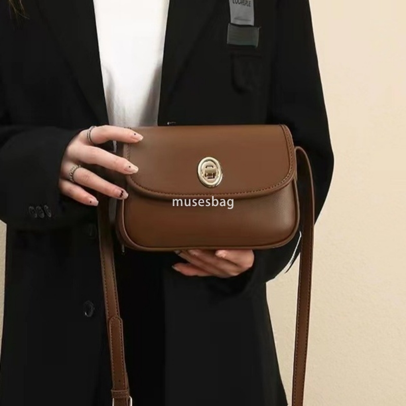 Soft leather niche design Emily saddle bag women's new retro texture versatile single shoulder crossbody bag designer bag