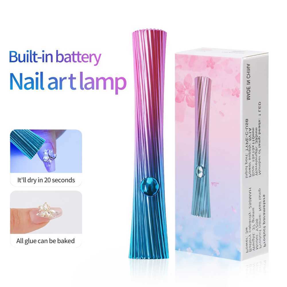 Dryers LULAA Mini Portable Gel Nail Polish Drying Uv Led Lamp For Nails Dryer Rechargeable Manicure Products G240529
