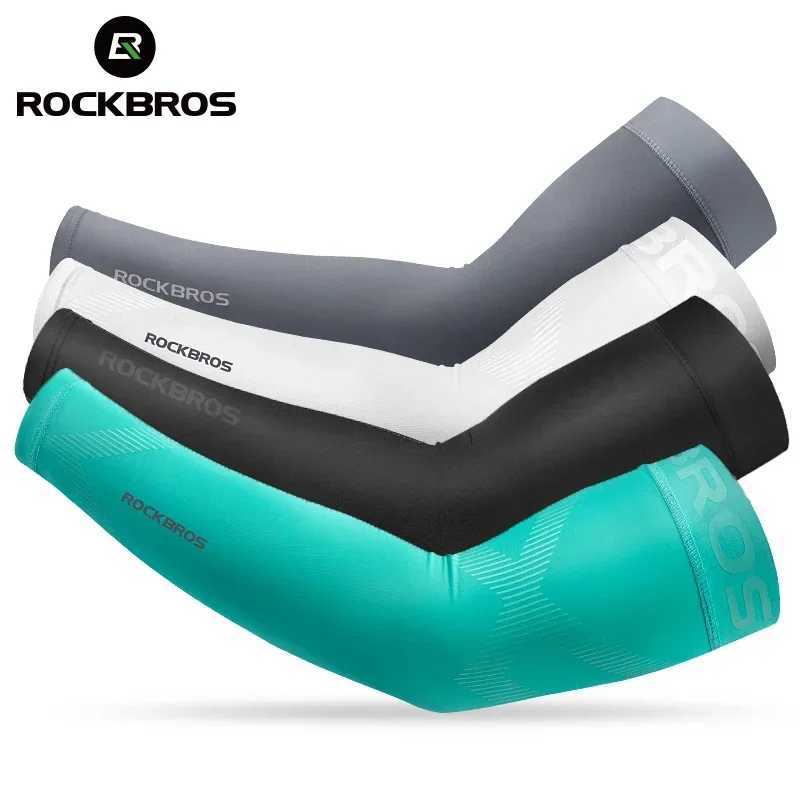 Protective Sleeves ROCKBROS Ice Fabric Running Camping Arm Warmers Basketball Sleeve Running Arm Sleeve Cycling Sleeves Summer Sports Safety Gear S246