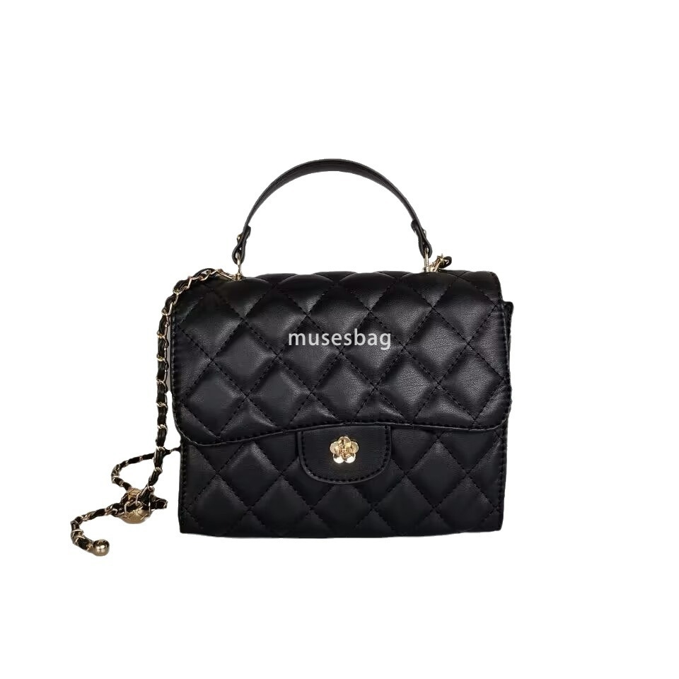 New Fashionable Small Fragrant Style Mini Bag High grade Handheld Small Square Bag Female Small Crowd Lingge Chain Versatile Crossbody