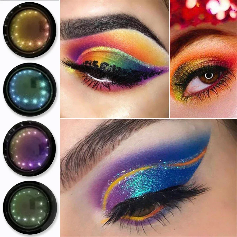 Glitter Chameleons Eyeshadow Diamond Gloss Shiny High Gloss Mono Eyeshadow Radiant Eyeshadow Pallete Eye Pigment Wholesale Green