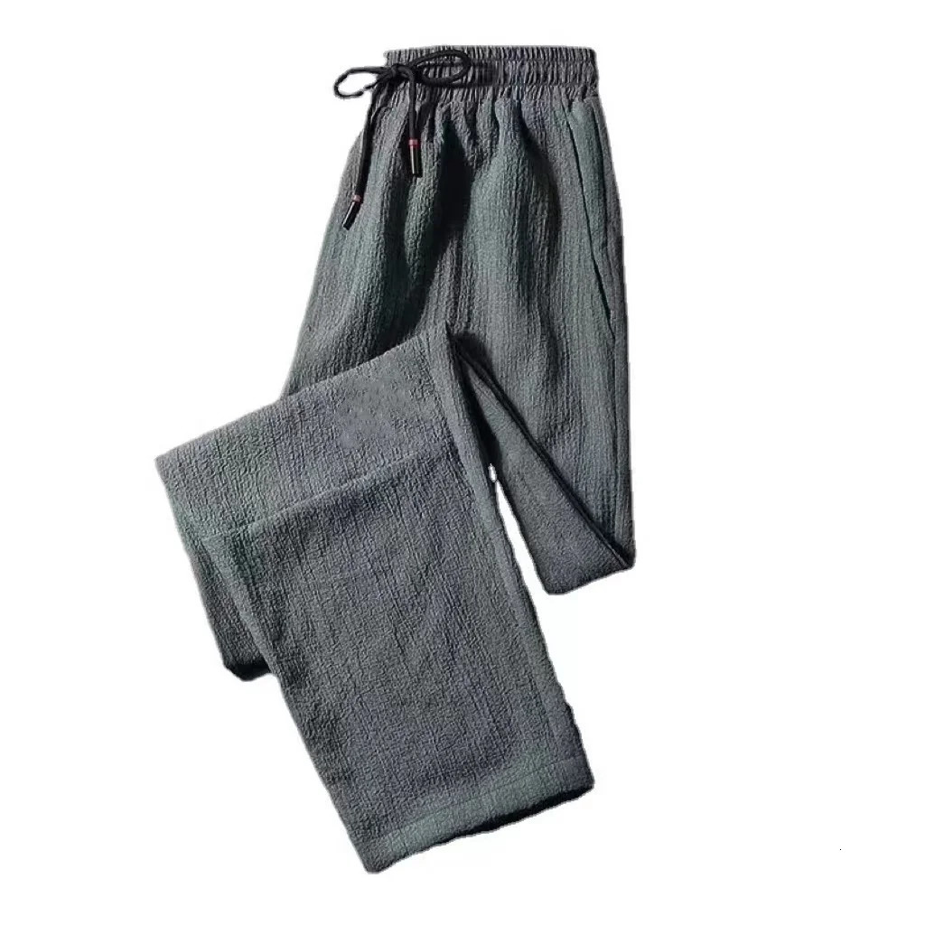 Spring/Summer/Autumn Ultra thin Linen Casual Pants for Mens Straight Loose Large Size Sports Pants Cool and Comfortable 5XL 240530