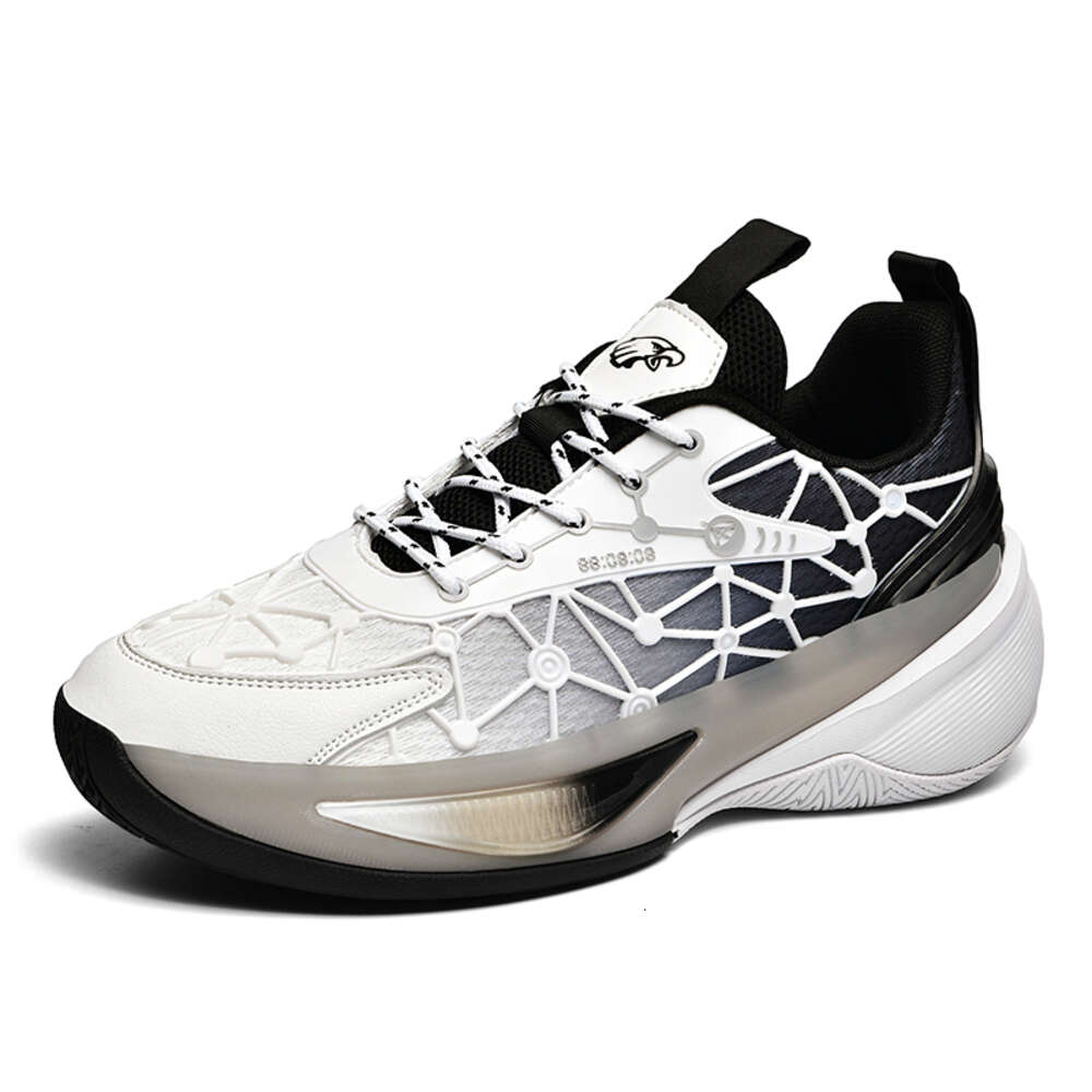 High Quality Men's Fashion Contrast Color Basketball Shoes Wear Resistant Non Slip Lace-up Sneakers
