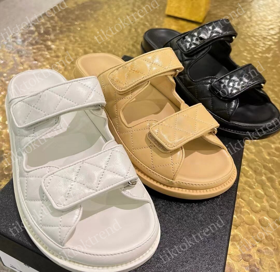 Designer Sandals Famous Momen Slides Sandale Flat Slipper Sliders Shoes Bottom Flip Flops Summer Casual Beach Sandal Real Leather Top Quality Eue36-42 10A