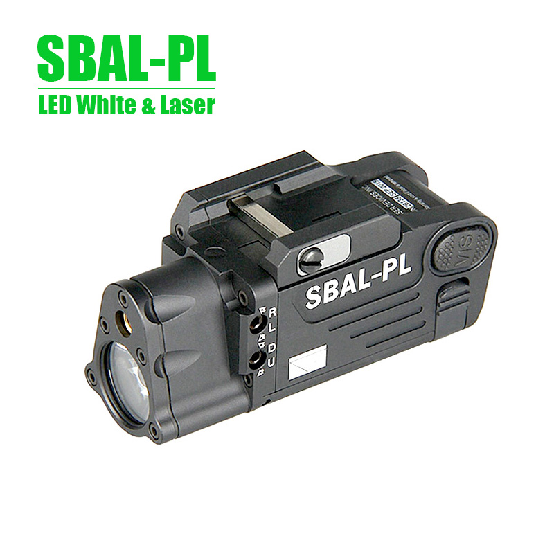 Tactical SBAL-PL Gun Light With Integrated Red Laser LED Pistol Lights Hunting Rifle Weapon Light Compact Flashlight Fit 20mm Picatinny Rail
