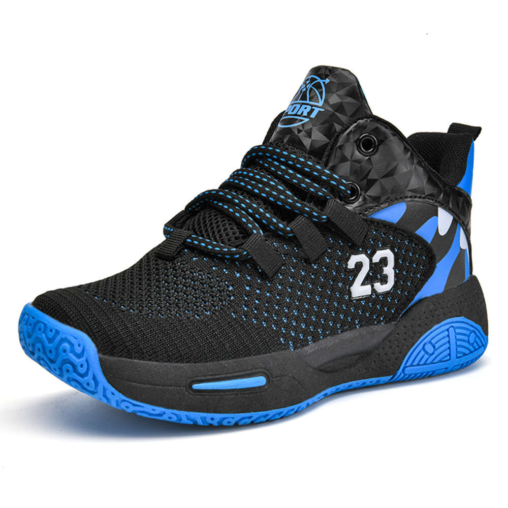 New Fashion Boys Mesh Breathable Cushioning Kids Casual Sneakers Non-slip Outdoor Basketball Shoes