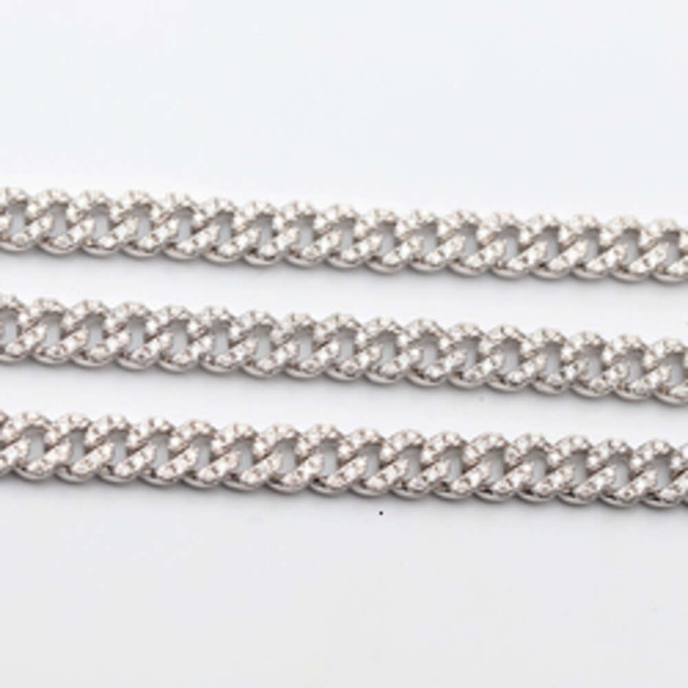 Yuyinggems High Polish 14k White Gold Plated Micro Hip Hop Jewelry Miami Cuban Chain Necklace for Women Men
