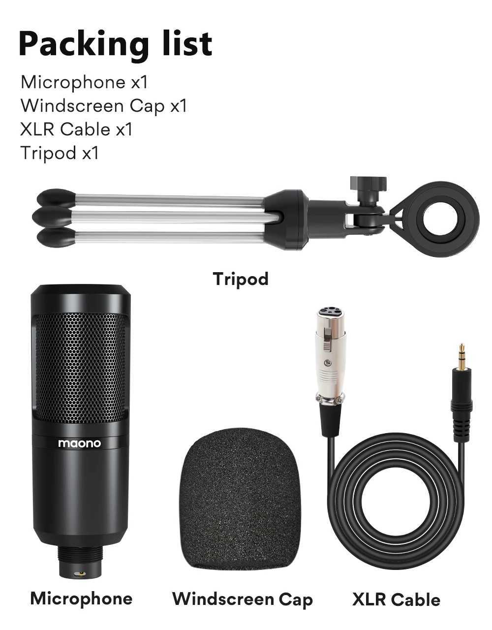 Microphones Maono PM360TR Condenser Microphone Podcast Microphone 3.5mm Mic for ComputerLaptopPhoneSound CardYouTubeGamingRecording S246110