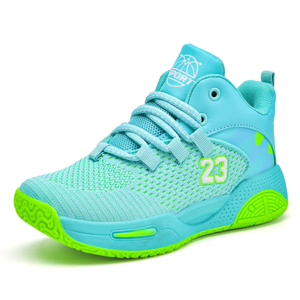 New Fashion Boys Mesh Breathable Cushioning Kids Casual Sneakers Non-slip Outdoor Basketball Shoes