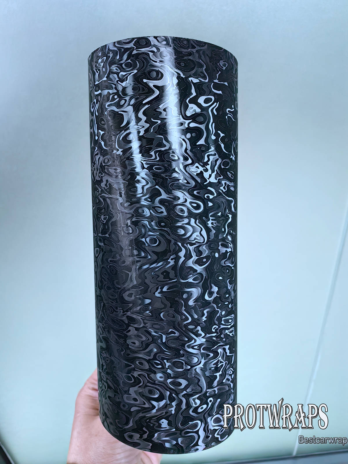 New PET HD Black Ghost Carbon Vinyl Car Wrap Covering Film Sticker With Air Release Like 3M Quality Initial Low Tack Glue 1.52x18m 5x59ft