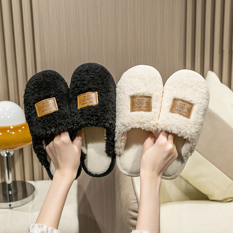 Slides Men Women Slippers Ladies Wool Winter Fur Fluffy Furry Non-Slip Sandals Fashion Fuzzy Flip Flop Slipper