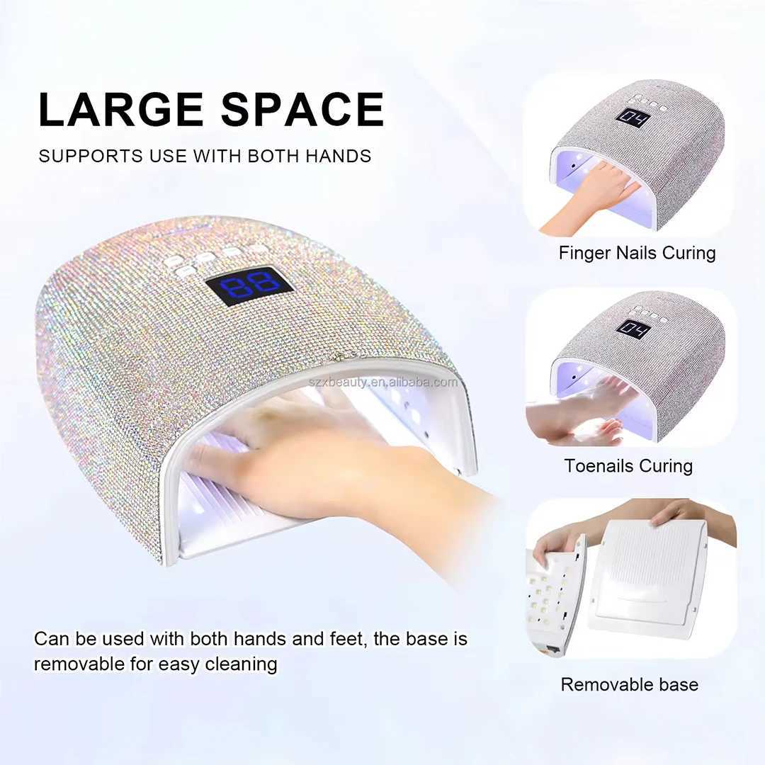 Nail Dryers Rechargeable With Rhies Cordless Nail Dryer Foot Therapy Hine Lamp For Wireless UV LED Lights On Nails G240529