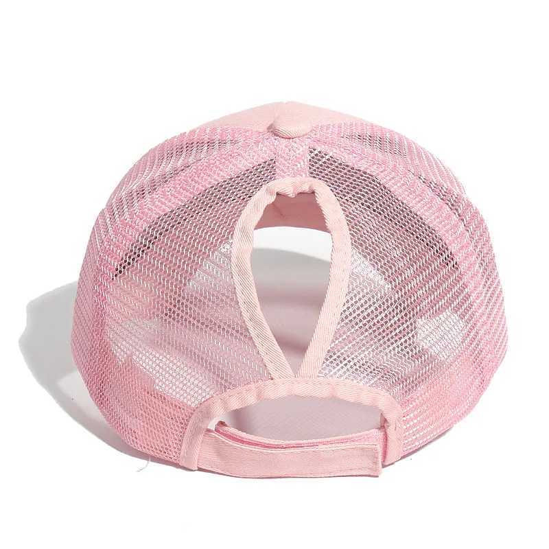 Ball Caps MAOCWEE Ponytail Baseball Cap Women Adjustable Messy Bun Caps Black Pink Hat Girls Casual Cotton Snapback Summer Mesh Hats