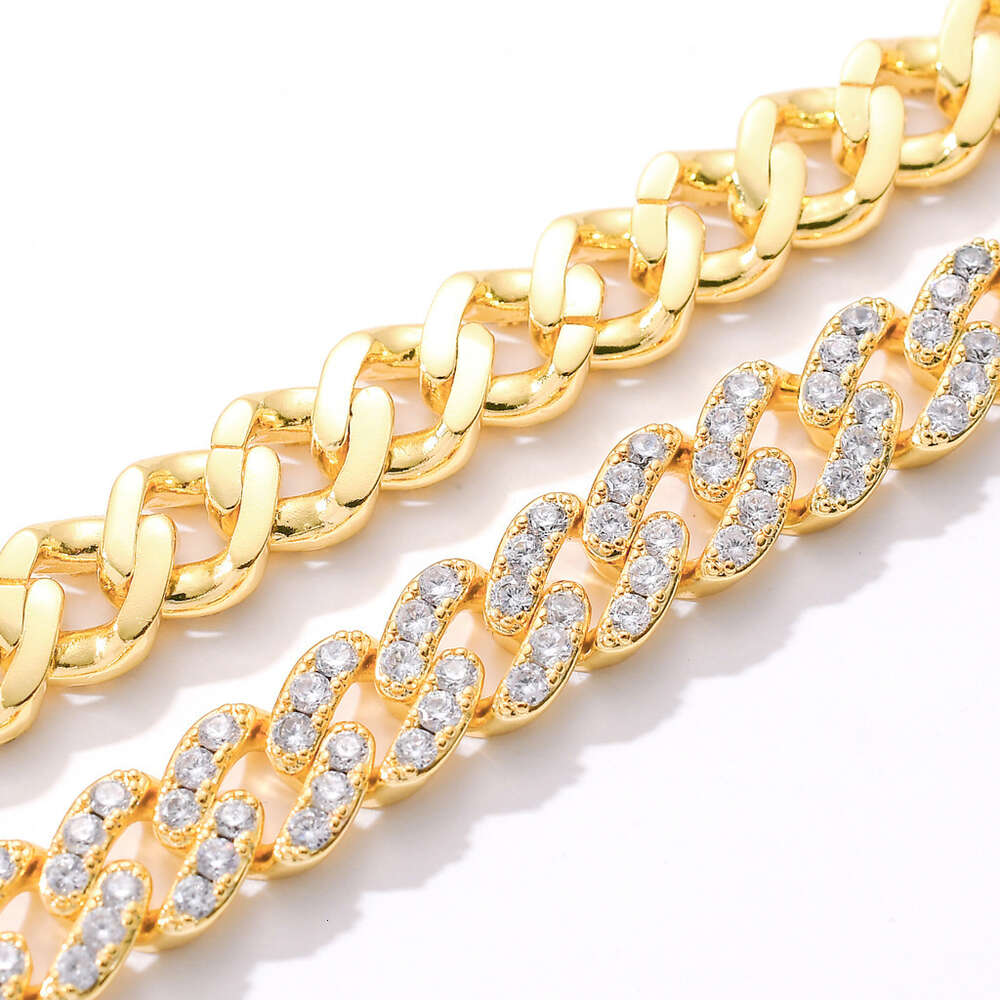 2023 New Style Lifeng Luxury Jewelry Sliver Gold Moissanite Diamond Cuban Chain Trendy Fashion Style Hip Hop Jewelry