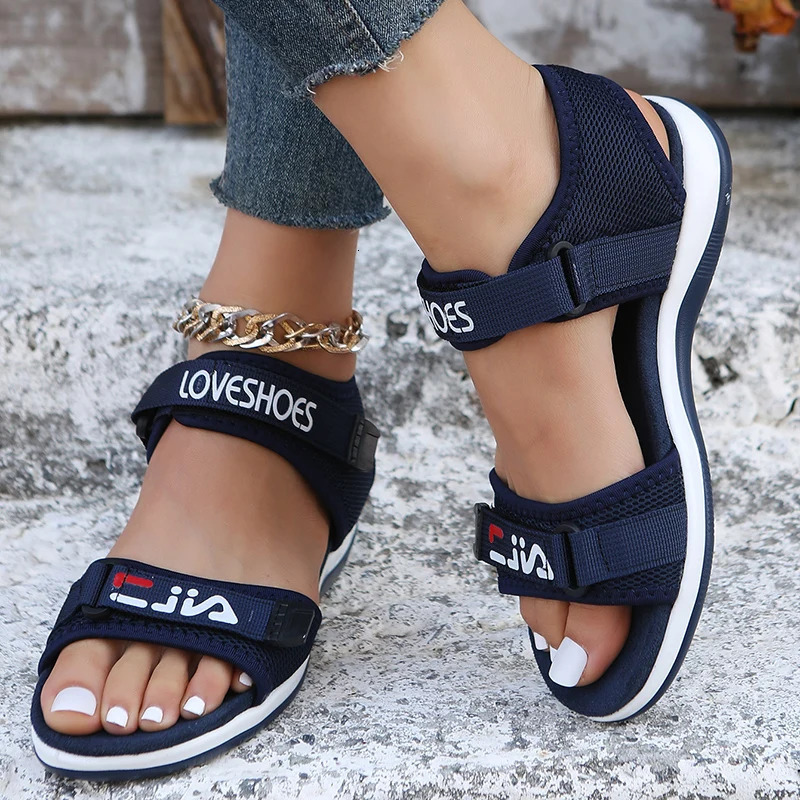 Flats Women Sport Sandals Summer Casual Shoes Fashion Slippers Mesh Walking Running Beach Shoes Trend Femme Zapatos 240528