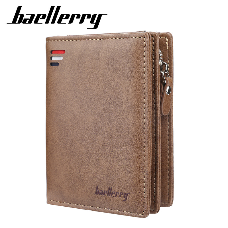 Designer Men's High Quality Wallet Short Baellery European and American Vintage Multi Card Multi functional Clip Zipper Ticket Clip Wholesale