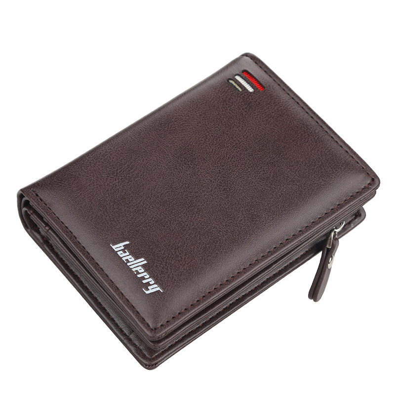 Designer Men's High Quality Wallet Short Baellery European and American Vintage Multi Card Multi functional Clip Zipper Ticket Clip Wholesale