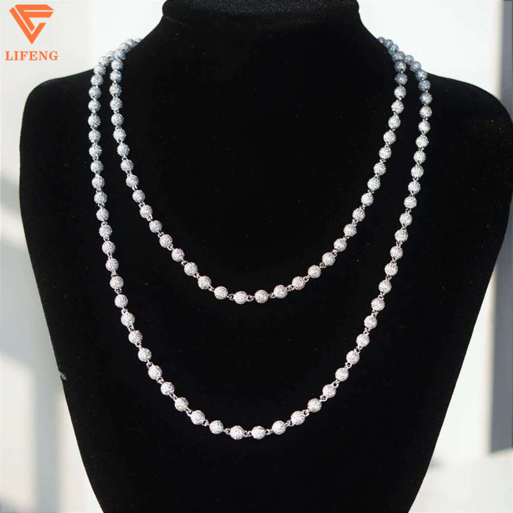 High Quality Fashion Sier Shinny Refined Moissanite Inlaid Bg Rapper Jewelry Hinge Necklace