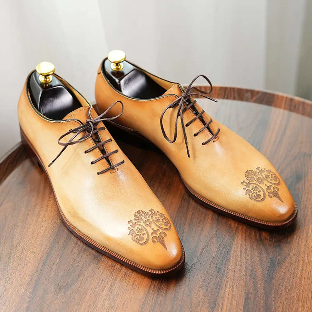 Italian Mens Dress Genuine Cow Leather Handmade Brand Quality New Elegant Wedding Social Business Oxfords Shoes Man