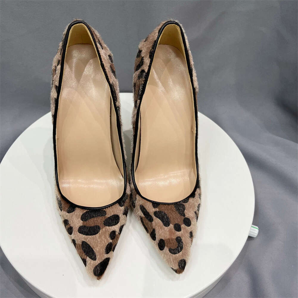 Suede Leopard Gradient Women's Leopard Print Dress Sexy Pointed High Heels For Parties Shoes Women