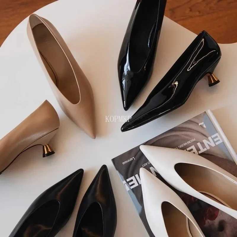 Pointed Womens Boat 2024 New Toe Pumps Kitten Heels Dress Shoes Office Work for Female Black Spring Autumn Women ShoesL