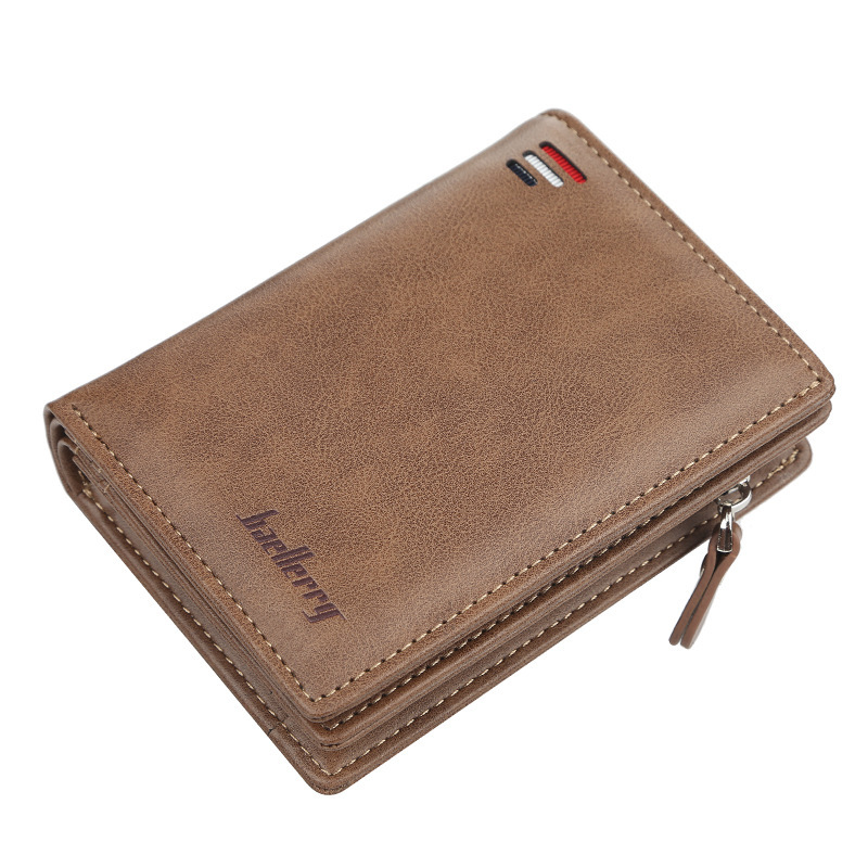 Designer Men's High Quality Wallet Short Baellery European and American Vintage Multi Card Multi functional Clip Zipper Ticket Clip Wholesale