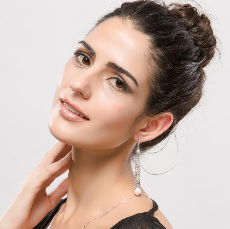 2024 Gold Dangle White Sapphire CZ Dia Earrings, Tassels Drop Earrings for Women, Bridal Jewelry