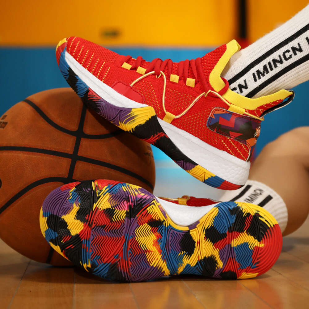 new arrived high-top wear-resistant non-slip contrast color lace-up basketball sneaker Shoes